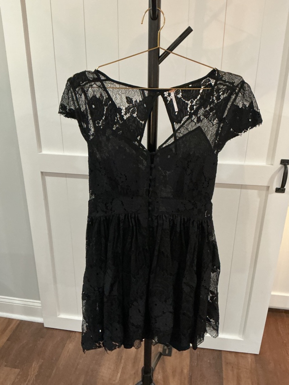Free People Black Lace Fit & Flare Dress